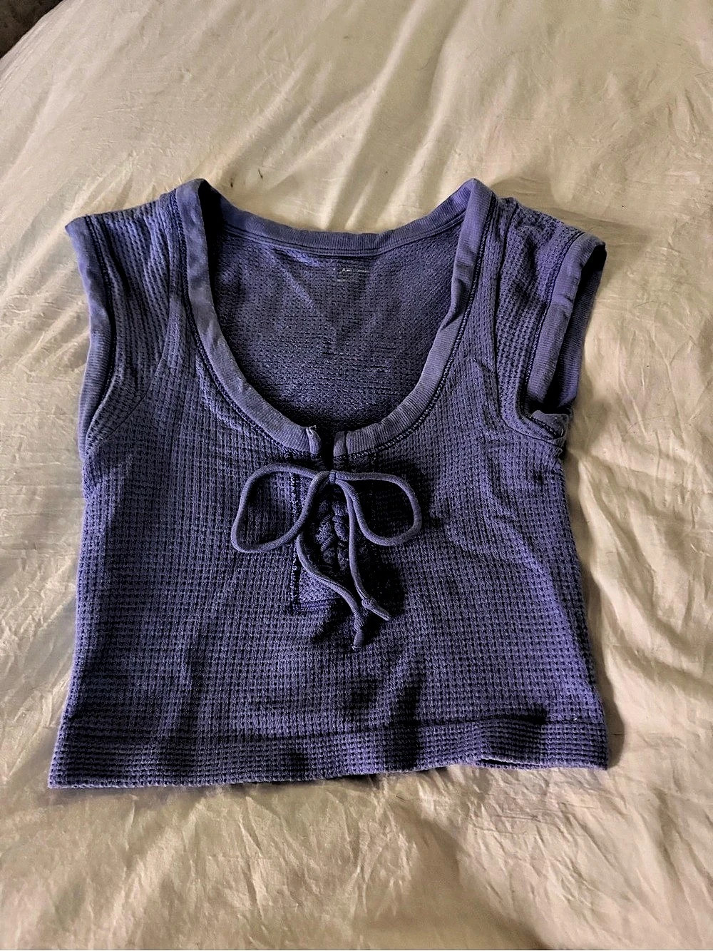 XS/S Free People FP One Colt Thermal Purple Lace-Up Tank Top